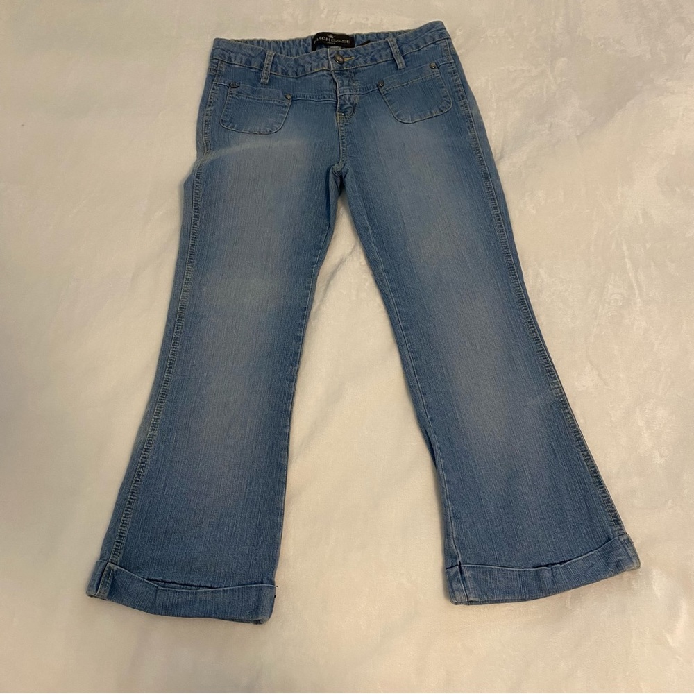 Women's Duchesse Cuffed Jeans Medium Wash Boot Cut Sz 5 W28 L22